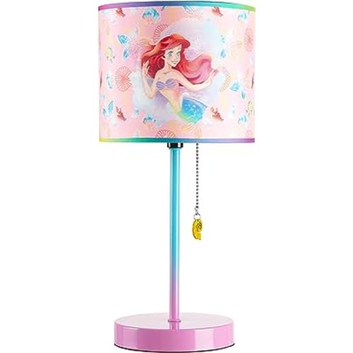 Idea Nuova Little Mermaid Ariel Stick Table Lamp for Kids with Pull Chain