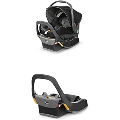 Chicco KeyFit 35 Cleartex Infant Seat and Extra Base Bundle, Shadow, Black