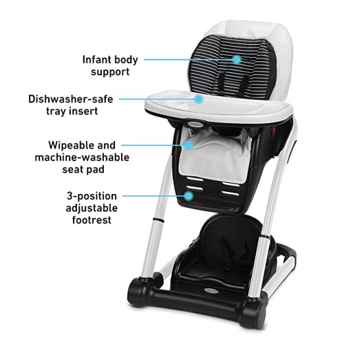 Graco Blossom 6 in 1 Convertible High Chair, Studio, 22.5x41x29 Inch (Pack of 1) - 6-in-1
