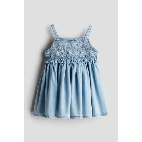 SMOCKED DENIM DRESS
