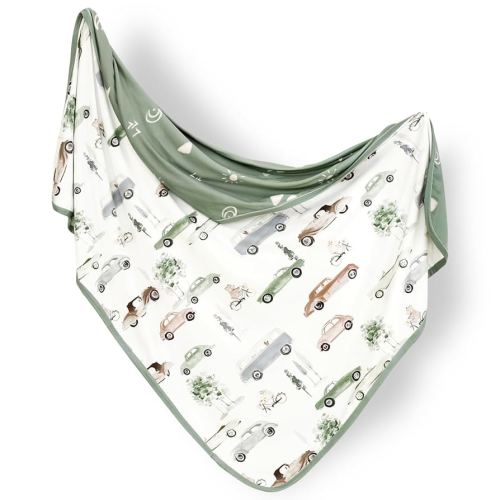 GRSSDER Baby Blankets Super Soft Jersey Knit Swaddle Blanket for Baby Girls and Boys, Double Layer Receiving Blankets 34 x 44 Inches, Extra Large for Baby Swaddling, Stylish Cars Print