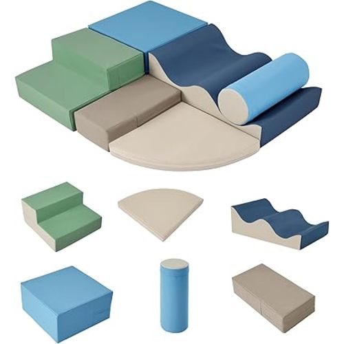 Merax Climbing Toys for Toddlers, Soft Climb and Crawl Playset Indoor Baby Soft Foam Blocks for Climbing, Crawling, 6-Piece