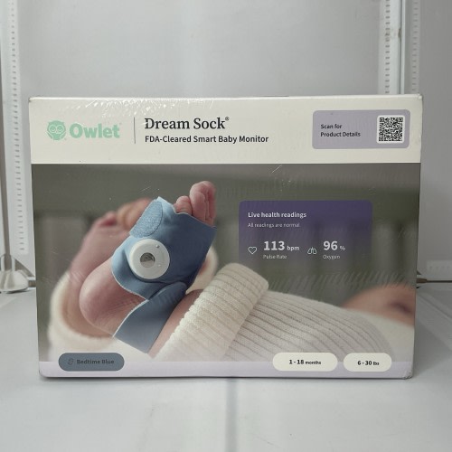 Owlet BM06N67MCJ Dream Sock Baby Monitor - Bedtime Blue New In Box Sealed.