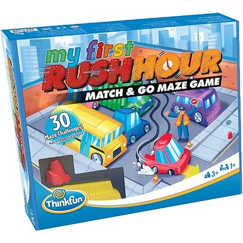ThinkFun My First Rush Hour - Engaging Brain Game for Kids | Stimulating STEM Toy | Enhances Logic, Matching, Colors, and Shapes Skills | Best Gift for Toddlers