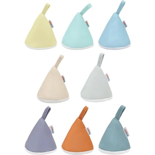 ALVABABY 8 Pcs Baby Boy Pee Covers, 3.5 * 4 In,Strong Water Absorption Pee Shield for Newborn Boy, 4-Layer Reusable Pee Cap, Diaper Changing Accessory for Baby Gift 8NG02