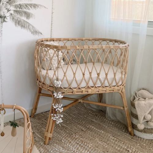 Dreamland Bassinet | Raja Homewares | Rattan Bassinet