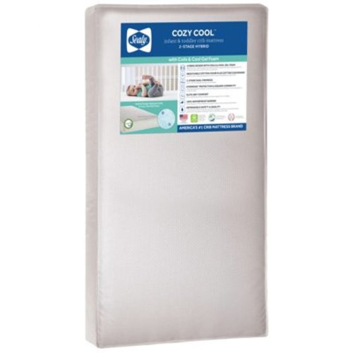 Sealy Cozy Cool Hybrid 2-Stage Coil and Gel Baby Crib and Toddler Bed Mattress