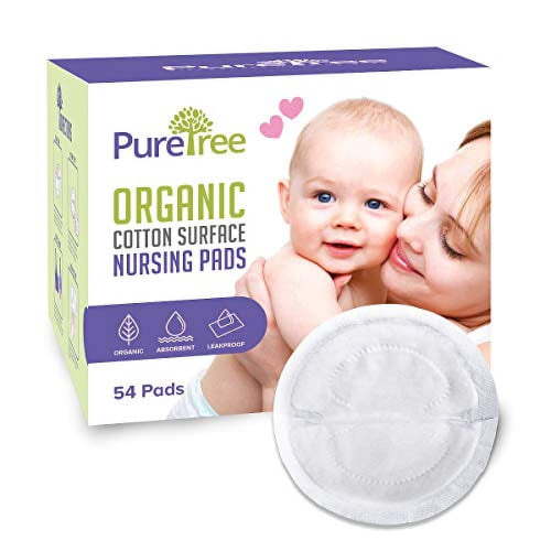 PureTree Organic Cotton Disposable Nursing Pads - for Breastfeeding (1 Box - 100 Pads) HSA/FSA Eligible