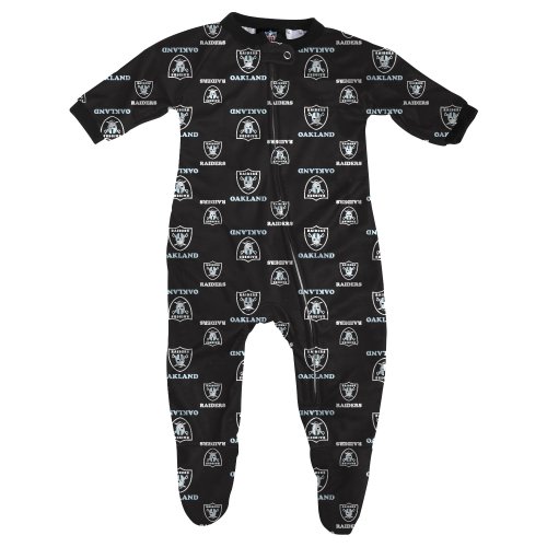 Las Vegas Raiders Newborn Full Zip Raglan Coverall - Black