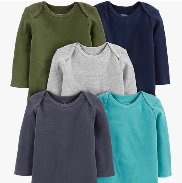 Simple Joys by Carter's Baby-Boys Long-Sleeve Bodysuit Pack of 5Bodysuit