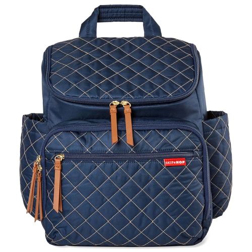 Skip Hop Diaper Bag Backpack: Forma, Multi-Function Baby Travel Bag with Changing Pad & Stroller Attachment, Navy