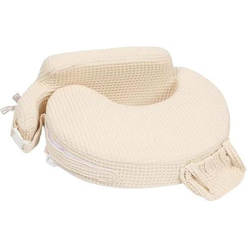 My Brest Friend Super Deluxe Nursing Pillow-Enhanced Comfort & Ergonomic Breastfeeding Pillow for Ultimate Support For Mom & Baby-Adjustable and with Handy Side Pocket,100%Woven Cotton Oatmeal Waffle