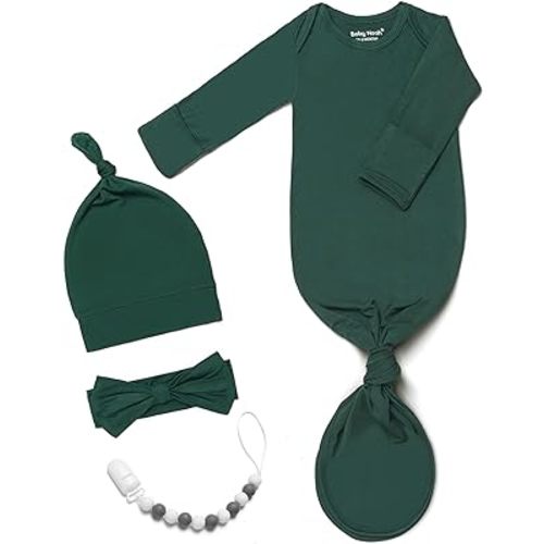 Baby Noah Knotted Gown with Hat and Headband &Clip