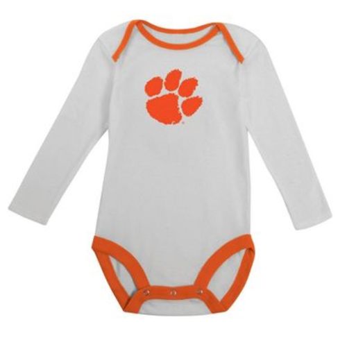 NCAA Clemson Tigers Infant Boys' 2pk Long Sleeve Bodysuit - 3-6M: Cotton-Polyester Blend, Adjustable Snap Closure