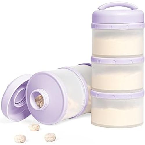 Termichy Stackable Formula Dispenser Portable Milk Powder Container, 2 Pack, Light Purple