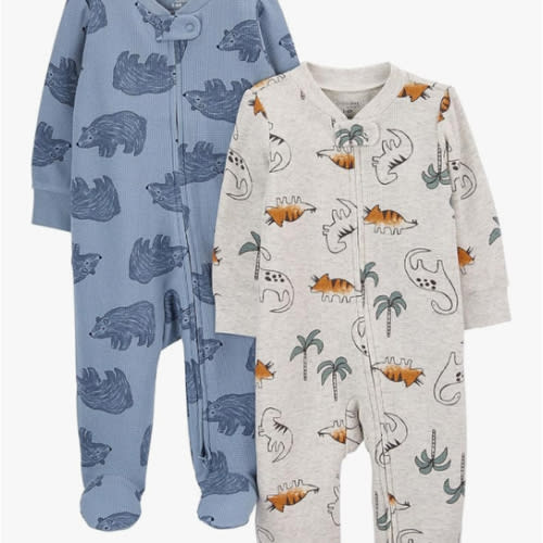 Simple Joys by Carter's baby-boys 2-pack 2-way Zip Cotton Footed Sleep and Play