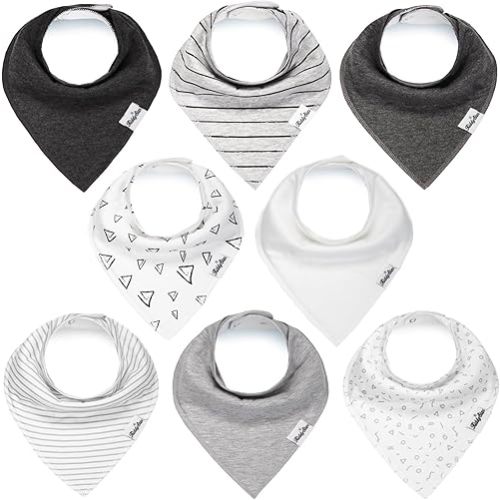 Double Layer Baby Bibs | Ideal For Drooling, Teething, Feeding Infants | Organic Cotton, Thick, Snap Closure
