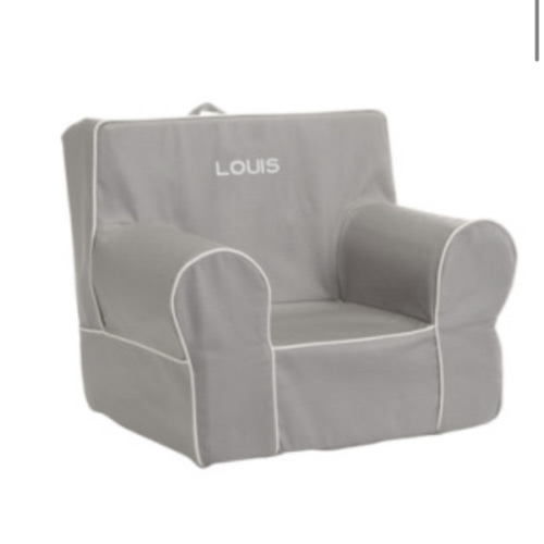 My First Gray with White Piping Anywhere Chair® | Toddler Armchair | Pottery Barn Kids