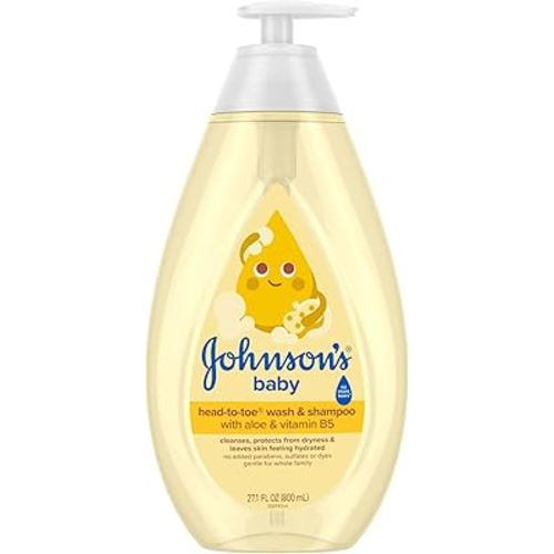 Title: Johnson's Head-To-Toe Gentle Baby Body Wash & Shampoo, Tear-Free, Sulfate-Free & Hypoallergenic Bath Wash & Shampoo for Baby's Sensitive Skin & Hair, Washes Away 99.9% Of Germs 27.1 fl. oz