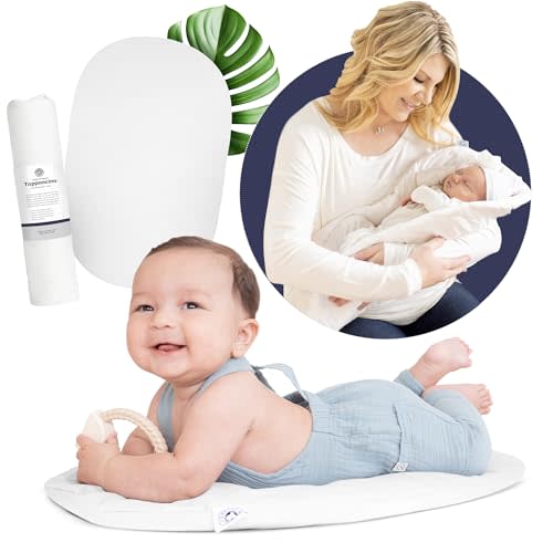 Montessori Baby Topponcino | Multifunctional Authentic Montessori Design | Simple Newborn Holding & Feeding Baby Support Pillow | Clean Infant Tummy Time Mat (Organic, Pure White)