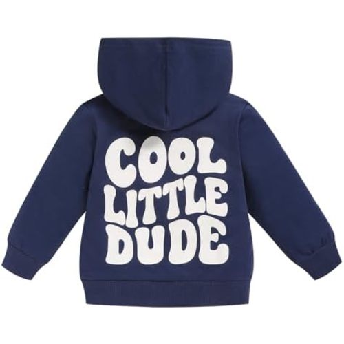 Toddler Baby Boy Fall Winter Hooded Clothes Baby Boy Hoodie Tops Letter Printed Long Sleeve Sweatshirt