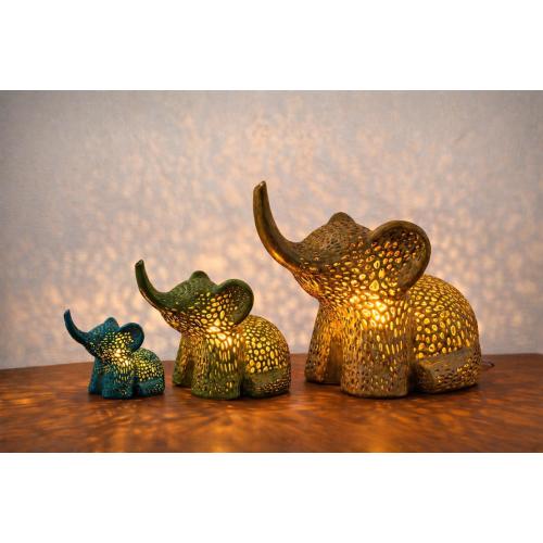 Boho Elephant Accent Lamp, Geometric Nursery Night Light, Wildlife Home Decor, Zen Gift, Elephant Lover Decor, Unique Bedside Lamp