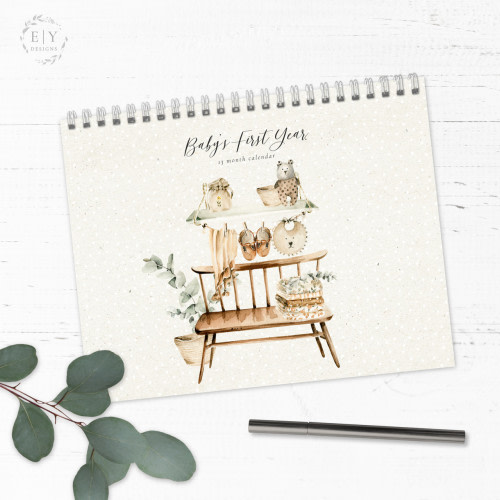 Boho Girl Nursery First Year Baby Calendar