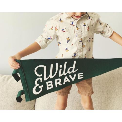 WILD & BRAVE PENNANT  Vintage Style Wool Felt Pennants and - Etsy
