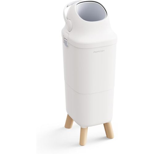 Momcozy Diaper Pail with Patented Triple-Seal Odor Control, Wide Opening, Ergonomic Height, Large Capacity with Viewing Window, Childproof Lock, Fits Standard Trash Bags