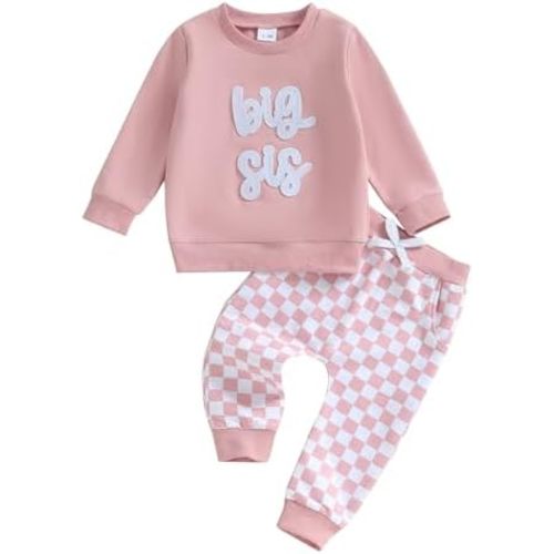 Big Brother Little Sister Matching Outfits Long Sleeve Romper/Sweatshirt Pants Set Cute Baby Fall Winter Clothes
