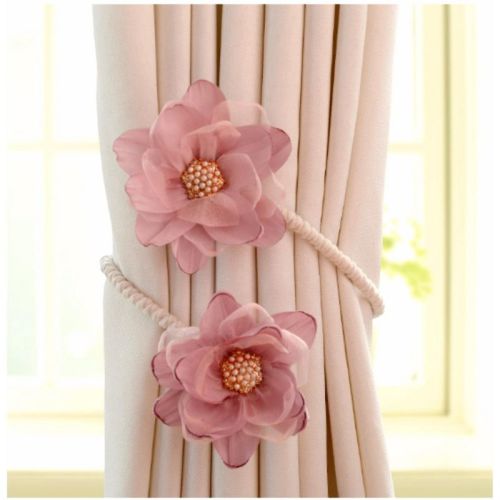 Simple Cute Begonia Flower Curtain Tieback Violet 2 Pieces-Tree City
