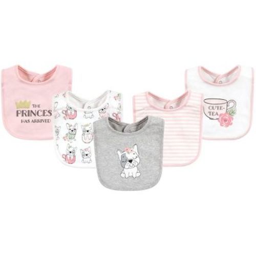 Hudson Baby Infant Girls Cotton Bibs, Girl Whimsical Dog, One Size