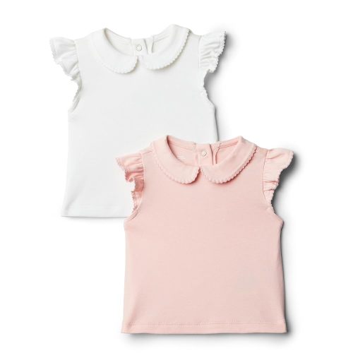 Amazon Essentials x Sofia Grainge Toddlers and Baby Girls' Short Sleeve Blouse, Pack of 2