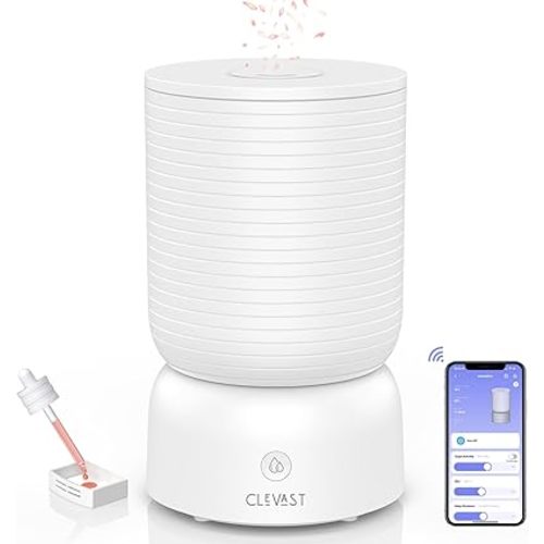 CLEVAST Smart Humidifier for Bedroom, 3L Top Fill Cool Mist Ultrasonic Air Humidifiers with Essential Oil Diffuser, Ultra Quiet for Baby Nursery, Plants, Home, Office (3 Liters Smart Version)