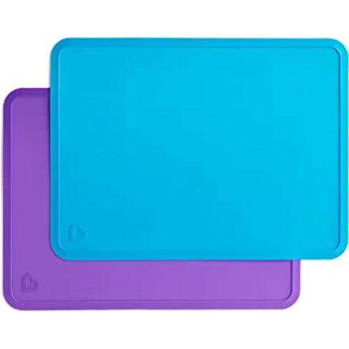 Munchkin® Spotless™ Silicone Placemats for Kids, 2 Pack, Blue/Purple