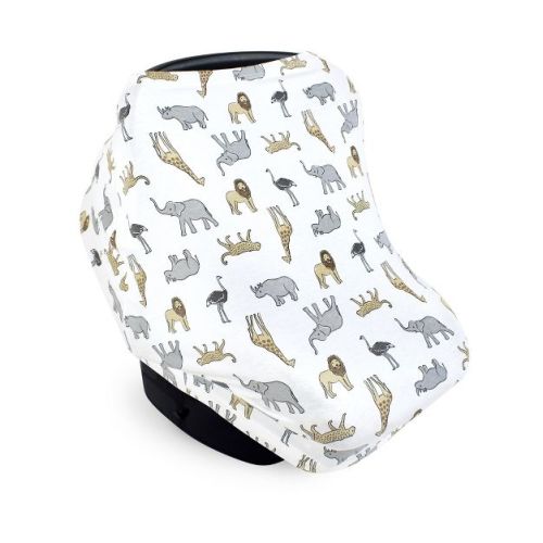 Hudson Baby Multi-use Car Seat Canopy, Modern Neutral Safari, One Size