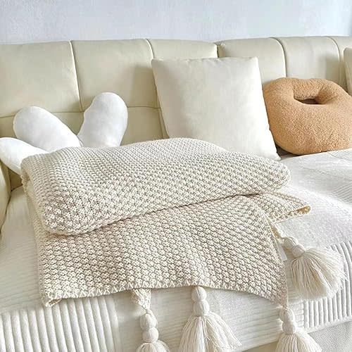 Knit Throw Blanket for Baby Nursery (28x39in)