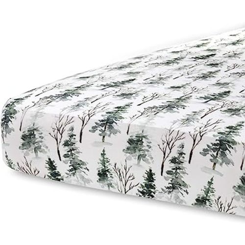 Pobi Baby - Premium Fitted Crib Sheets for Standard Crib Mattress - Ultra-Soft Cotton Blend, Stylish Woodland Pattern, Safe and Snug for Baby (Magical-Woods)