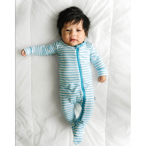 Macaron + Me Ocean Stripes Bamboo Footie Footsie FINAL SALE