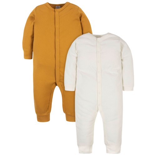 Modern Moments by Gerber Baby Girl Coveralls, 2-Pack (Newborn - 12M)
