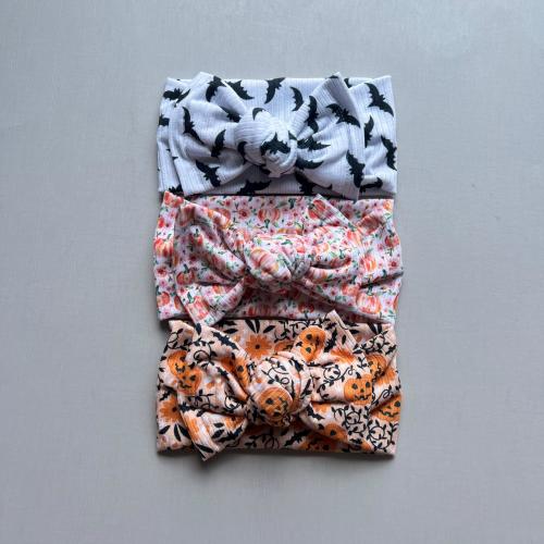Halloween Baby Headbands, Bat Bow, Pumpkin Baby Headbands, Spooky Season