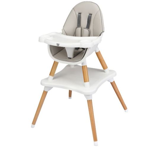 Infans 5-in-1 Baby High Chair Infant Wooden Convertible Chair W/ 5-point Seat Belt Gray : Target
