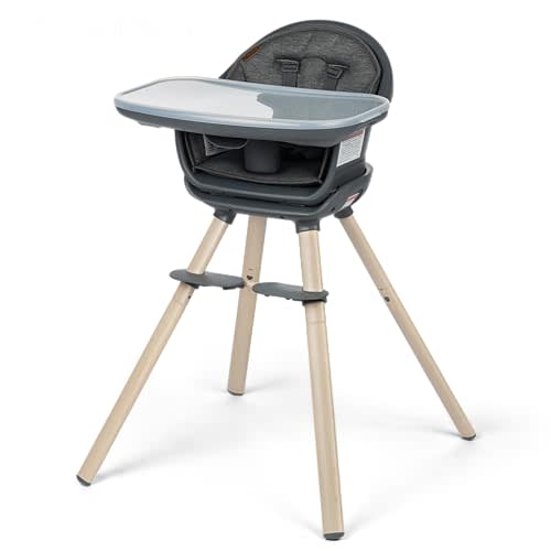 Maxi-Cosi Moa 8-in-1 High Chairs for Babies and Toddlers, Machine Washable Infant High Chair, Compact, Convertible High Chair Lightweight Design, Classic Graphite