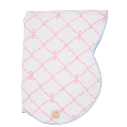 Tummy Time Throw - Belle Meade Bow with Buckhead Blue