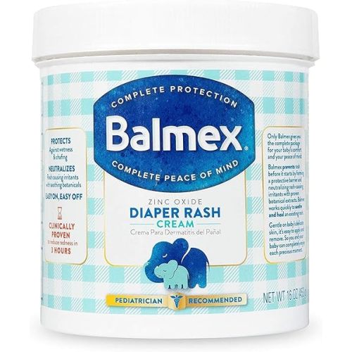 Balmex Complete Protection Daily Baby Diaper Rash Cream, Clinically Proven To Reduce Redness in Just One Use*, with Zinc Oxide + Botanicals, Pediatrician-Recommended & Dermatologist Tested, 16oz