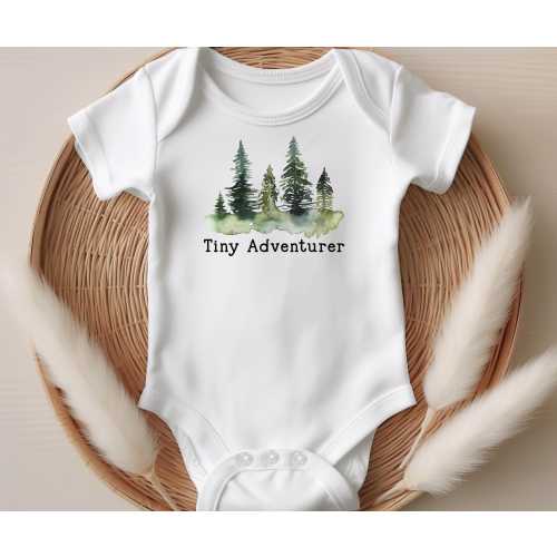 Tiny Adventurer Baby Onesie®, Adventure Infant Onesie®, Forrest Baby Bodysuit, Woodland Theme Toddler Shirt, ORGANIC Options Available