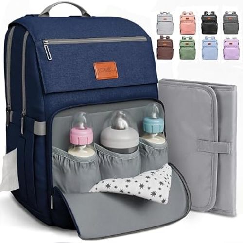 Pillani Baby Diaper Bag Backpack - Baby Bag for Girls & Boys, Large Waterproof Diaper Backpack - Baby Shower Gifts for Boys & Registry Must Haves - Travel Diaper Bags with Changing Pad - Newborn Stuff