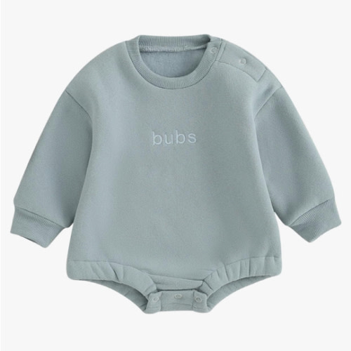 bubs Newborn Infant Baby Boy Girls Oversized Romper Little Dude Sweater Onesie Coming Home Outfit Neutral Clothes