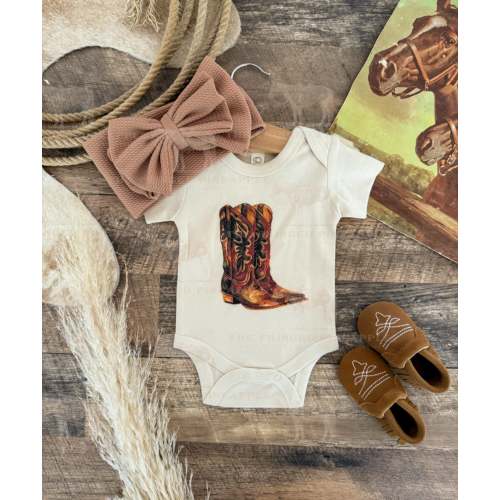 These Boots Onesie(infant)(cream) – theFRINGEDpineapple