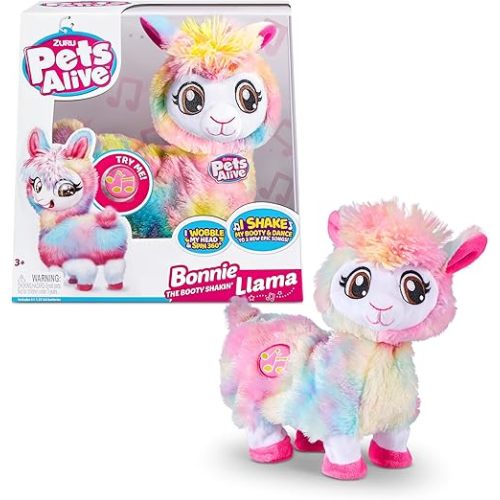 Pets Alive Rainbow Bonnie The Booty Shakin Llama Battery-Powered Dancing Robotic Toy by ZURU, 1 Count (Pack of 1)